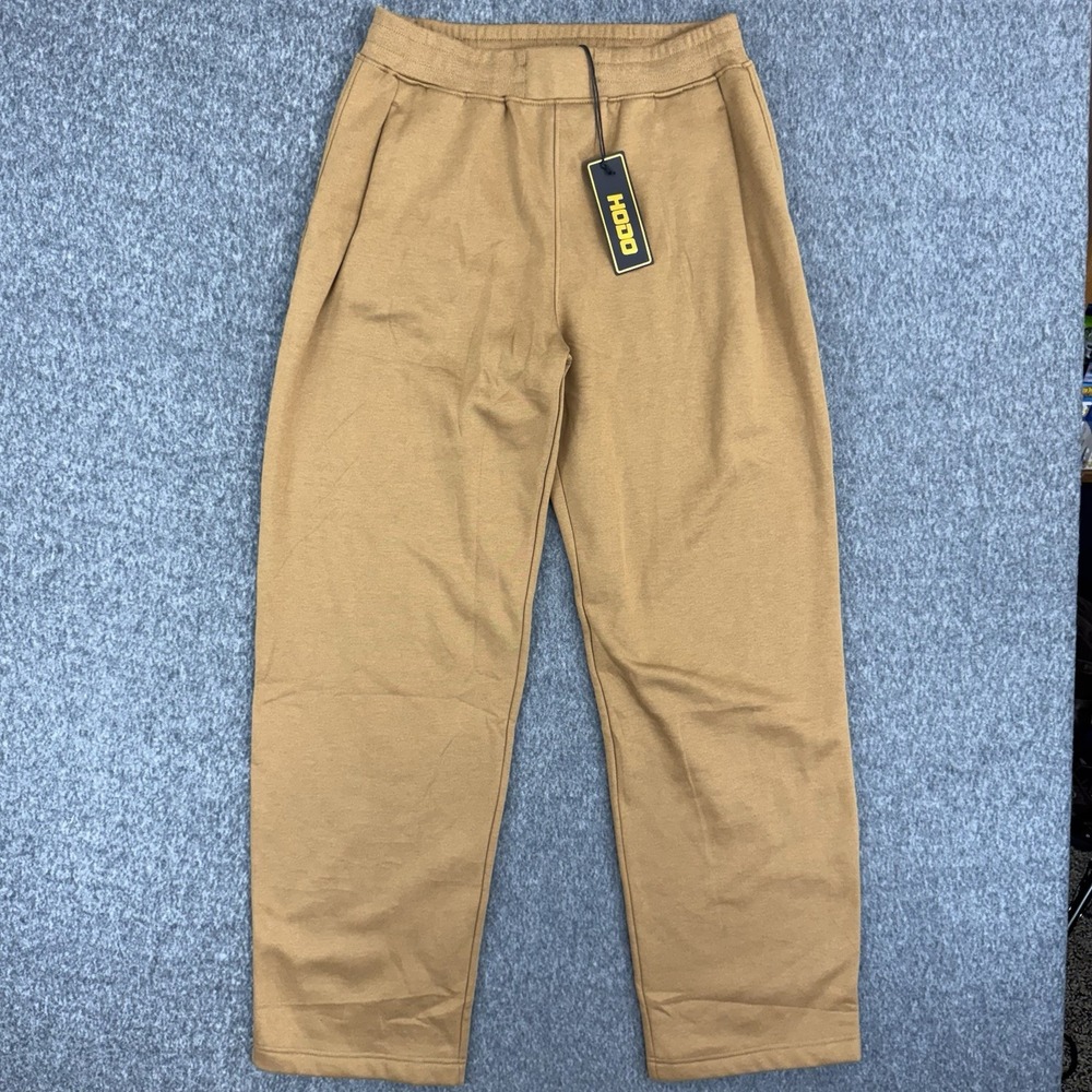 HODO Sweatpants Mens L Tall Brown Fleece Joggers Elastic Waist Casual Athleisure
